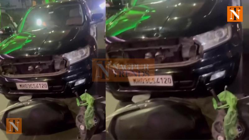 Speeding Car Collides with Two-Wheeler at Jhansi Rani Square